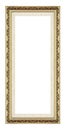 Antique picture golden frame isolated on white background, clipping path Royalty Free Stock Photo