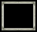 Antique picture gray frame isolated on black background Royalty Free Stock Photo