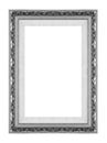 Antique picture gray frame isolated on white background, clipping path Royalty Free Stock Photo