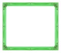 Antique picture green frame isolated on white background