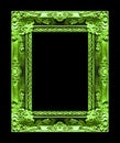 Antique picture greenframe isolated on black background, clipping path Royalty Free Stock Photo