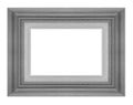 Antique picture wood frame isolated on white background, tracery beautiful small flowers, clipping path. gray color Royalty Free Stock Photo