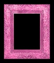 Antique pink frame isolated on black background, clipping path Royalty Free Stock Photo