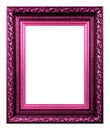 Antique pink frame isolated on the white background