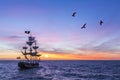 Antický pirát loď 