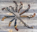 Antique Pistol Collection. Royalty Free Stock Photo