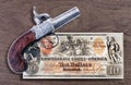 Antique Pistol and Confederate Money