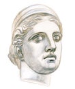 Antique plaster head Diana