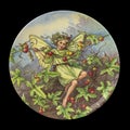 Antique plate depicting fantasy characters. Royalty Free Stock Photo