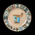 Antique plate with Egyptian ornaments. plate in Egyptian style