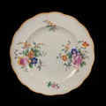 Antique plate with a floral pattern. retro plate with hand painted