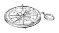 Antique Pocket Compass with Locket, Vintage Navigation Tool, vector design Generative AI Royalty Free Stock Photo