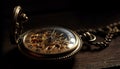 Antique pocket watch, accurate time, old fashioned elegance, metallic machinery success generated by AI