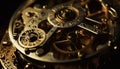 Antique pocket watch disassembling reveals intricate clockworks and metal parts generated by AI Royalty Free Stock Photo