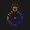Antique pocket watch gradient vector icon for dark theme Royalty Free Stock Photo