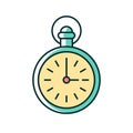 Antique pocket watch RGB color icon Royalty Free Stock Photo