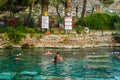 Antique pool Cleopatra`s Bath in Pamukkale, Turkey