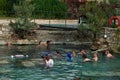 Antique pool Cleopatra`s Bath in Pamukkale, Turkey