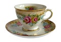 Antique porcelain cup and saucer Royalty Free Stock Photo