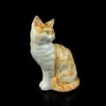 Antique porcelain figurine of a ginger cat.