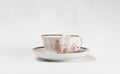 Antique porcelain tea cup with floral painting