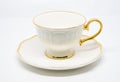 Antique porcelain tea cup on white background Royalty Free Stock Photo