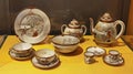 Antique Porcelain Tea Set Drinking Utensil Ceramics Cups Kettle Teapots China Japanese Novel Bowl Plate Figure Painting Arts Royalty Free Stock Photo