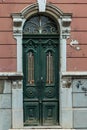 Antique Portuguese Architecture: Old Door in a Street- Portugal Royalty Free Stock Photo