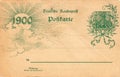 Antique postcard with stamp and date 1900 Royalty Free Stock Photo