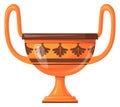 Antique pottery. Old ceramic vase cartoon icon