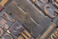 Antique printing block letters