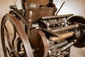 Antique printing press renovated for display Royalty Free Stock Photo