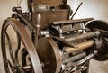 Antique printing press renovated for display