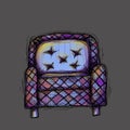 Antique purple chair