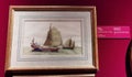 Antique Qing Imperial Junks Gouache Pith Paper Chinese Boat Fleet Vessel Ship Patrol Seas Ocean Safety Guards