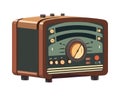 Antique radio with analog knob