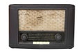 Antique radio on isolated white.