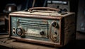 Antique radio with single knob brings nostalgia generated by AI