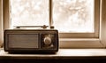 Vintage Radio on a Windowsill Royalty Free Stock Photo