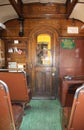 Antique Railroad Car Round Top Door, Woodwork, Inside Royalty Free Stock Photo