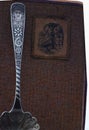 Antique recipe book and spoon