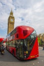 Antique red double decker bus, London, UK Royalty Free Stock Photo