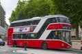 Antique red double decker bus, London, UK Royalty Free Stock Photo