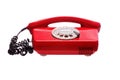 Antique red phone on a white Royalty Free Stock Photo