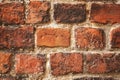 Antique stone wall masonry on a city street Royalty Free Stock Photo