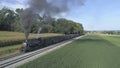 Antique Restored Steam Locomotive Blowing Smoke and Steam