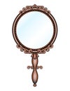 Antique retro hand-held mirror Royalty Free Stock Photo