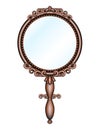 Antique retro hand-held mirror