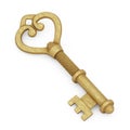 Antique Retro Old Golden Key. 3d Rendering Royalty Free Stock Photo