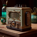 antique retro radio. World Radio Day GENERATIVE AI, GENERATIVE, AI,